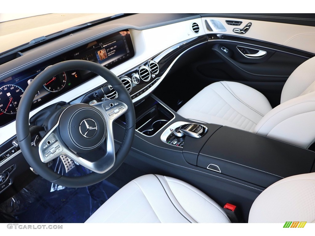 Porcelain/Black Interior 2020 Mercedes-Benz S 560 Sedan Photo #139372044