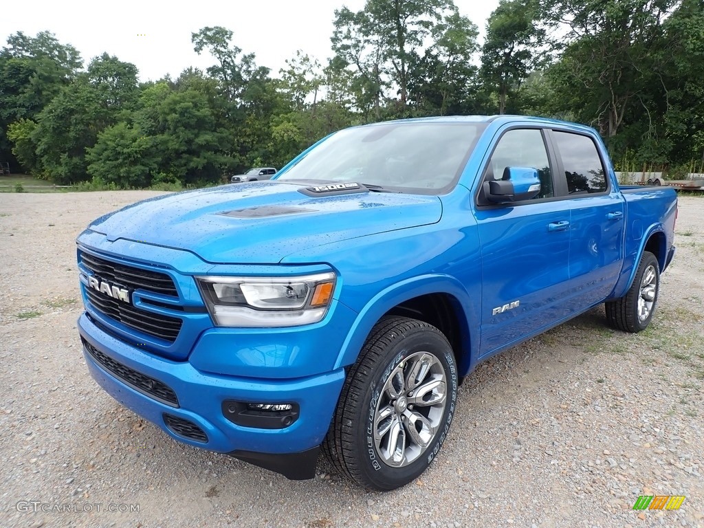 2020 1500 Laramie Crew Cab 4x4 - Hydro Blue Pearl / Black photo #1