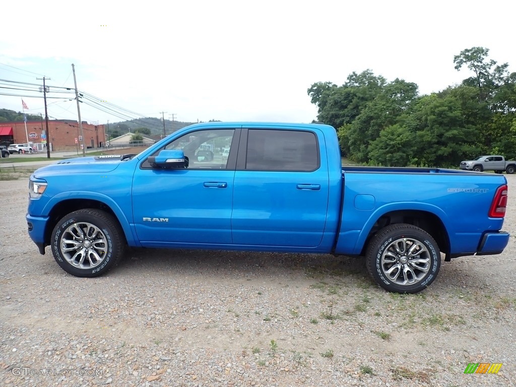 2020 1500 Laramie Crew Cab 4x4 - Hydro Blue Pearl / Black photo #3