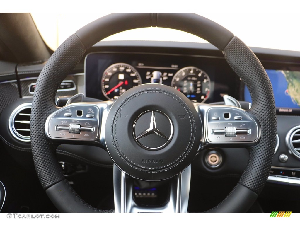 2020 Mercedes-Benz S 63 AMG 4Matic Coupe Black Steering Wheel Photo #139372712