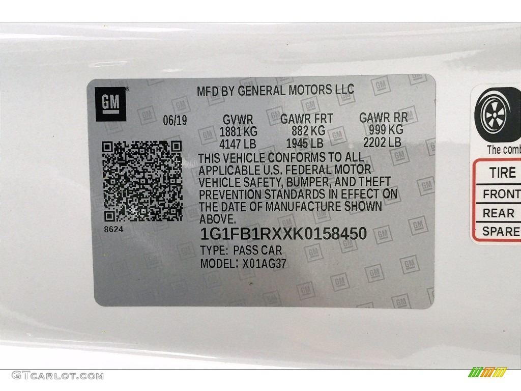 2019 Camaro LT Coupe - Summit White / Jet Black photo #34