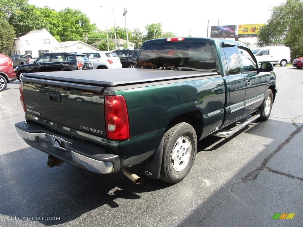 2003 Silverado 1500 LS Extended Cab - Dark Green Metallic / Medium Gray photo #4