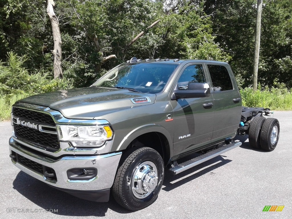 2020 3500 Tradesman Crew Cab 4x4 Chassis - Olive Green Pearl / Black/Diesel Gray photo #2