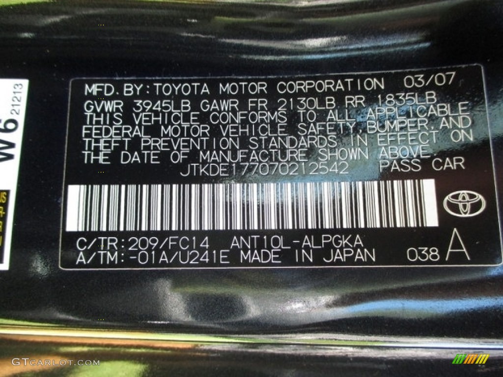 2007 tC  - Black Sand Pearl / Dark Charcoal photo #70