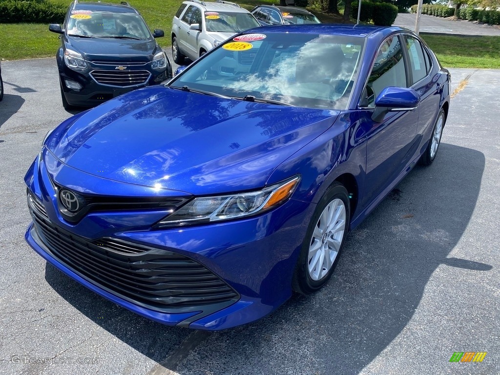 2018 Camry LE - Blue Crush Metallic / Black photo #2