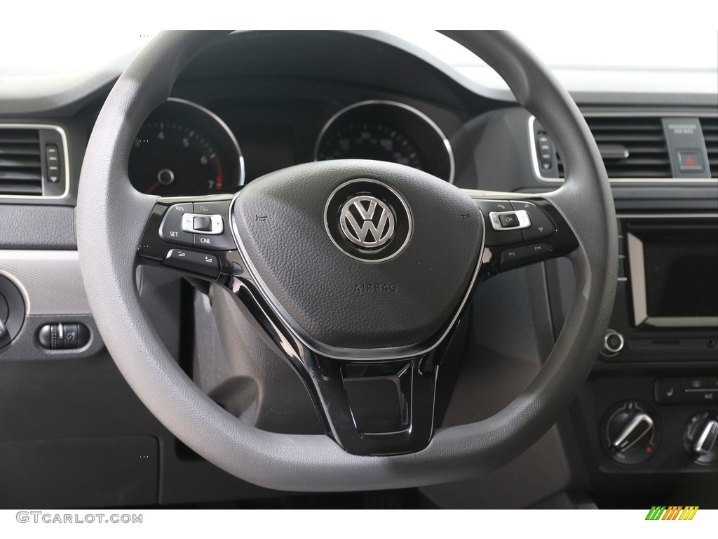 2018 Volkswagen Jetta S Black/Palladium Gray Steering Wheel Photo #139394958
