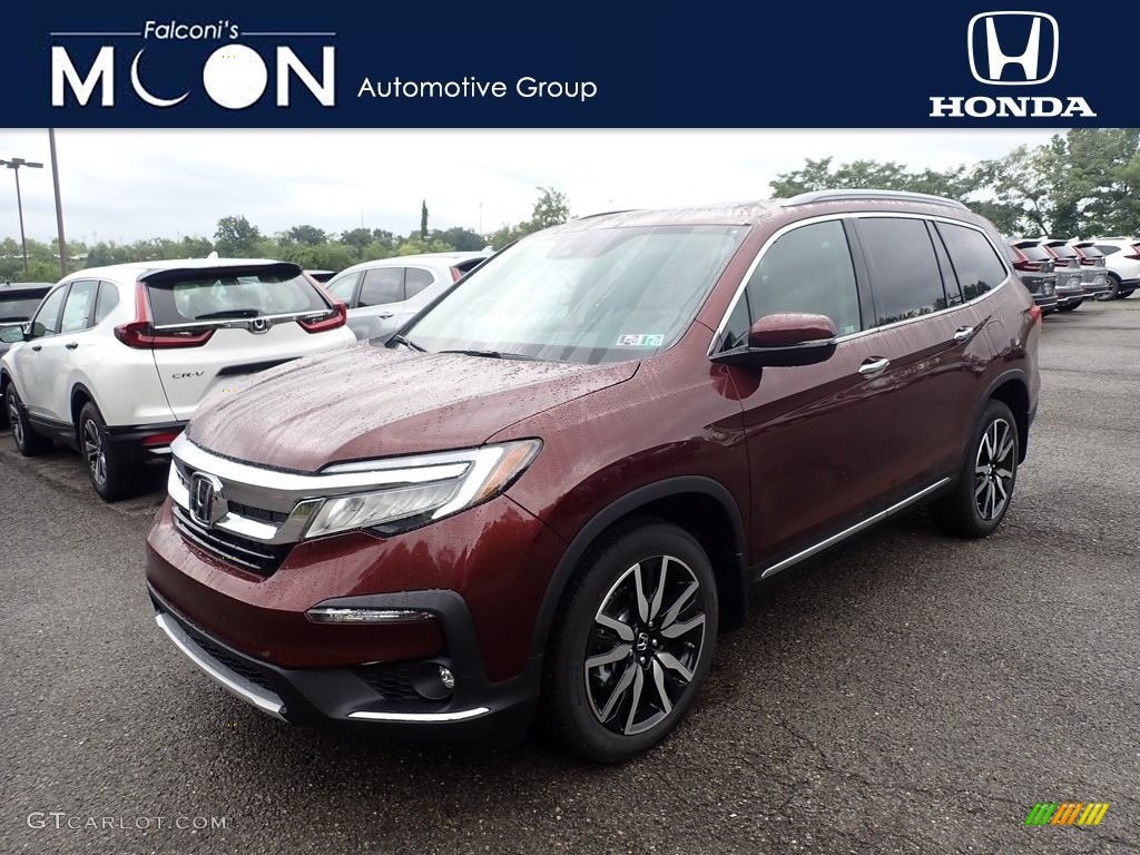 2021 Pilot Touring AWD - Deep Scarlet Pearl / Beige photo #1
