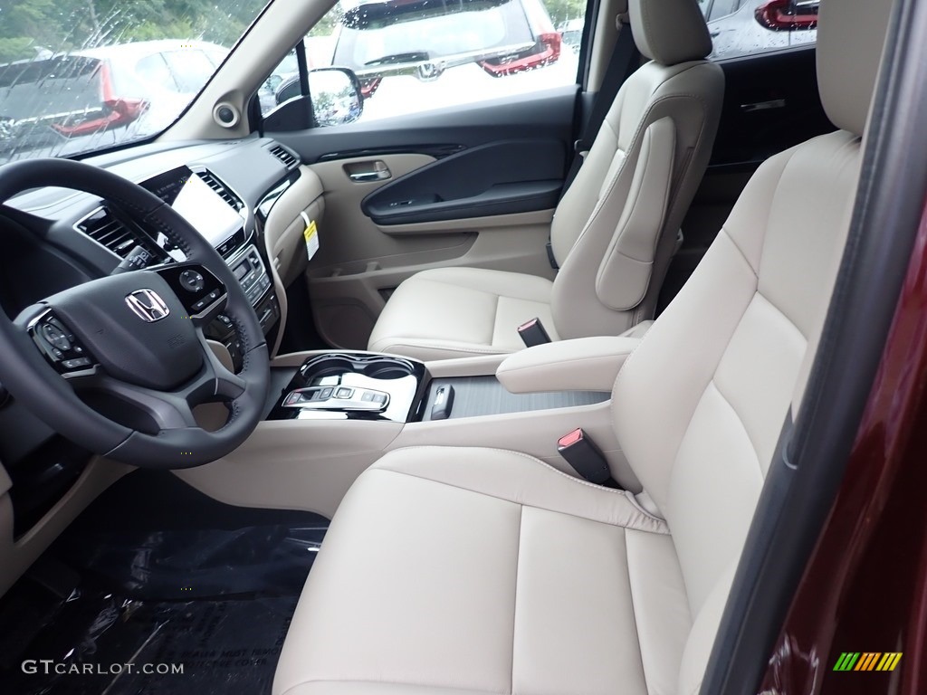 2021 Pilot Touring AWD - Deep Scarlet Pearl / Beige photo #7