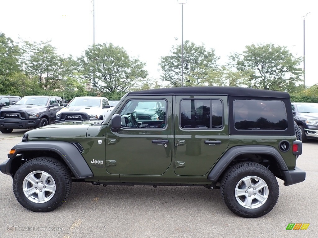 Sarge Green 2021 Jeep Wrangler Unlimited Sport 4x4 Exterior Photo #139395333