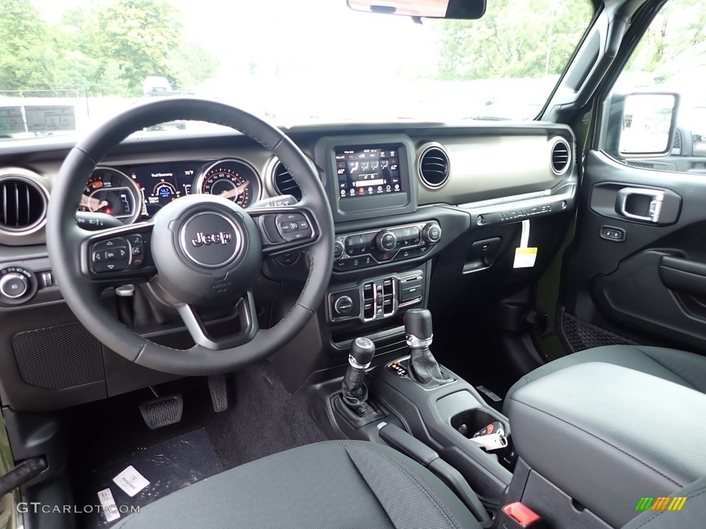 Black Interior 2021 Jeep Wrangler Unlimited Sport 4x4 Photo #139395444