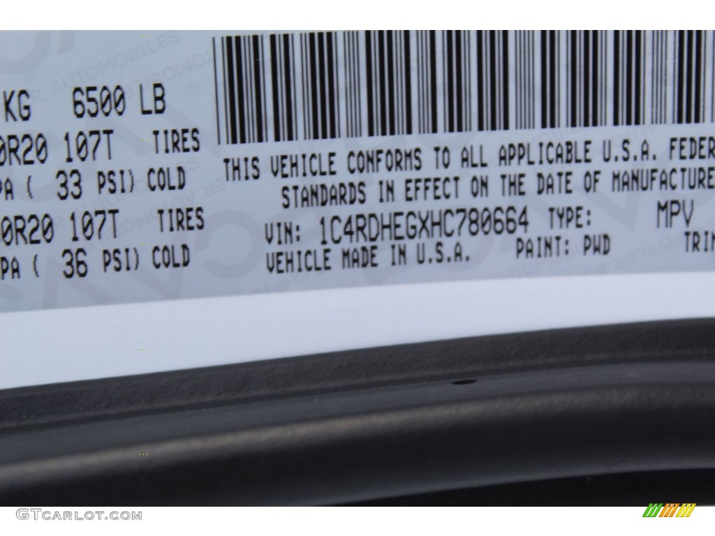 2017 Dodge Durango Citadel Anodized Platinum Color Code Photos