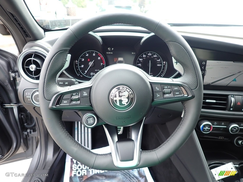 2020 Alfa Romeo Giulia TI Sport Carbon AWD Black Steering Wheel Photo #139400305