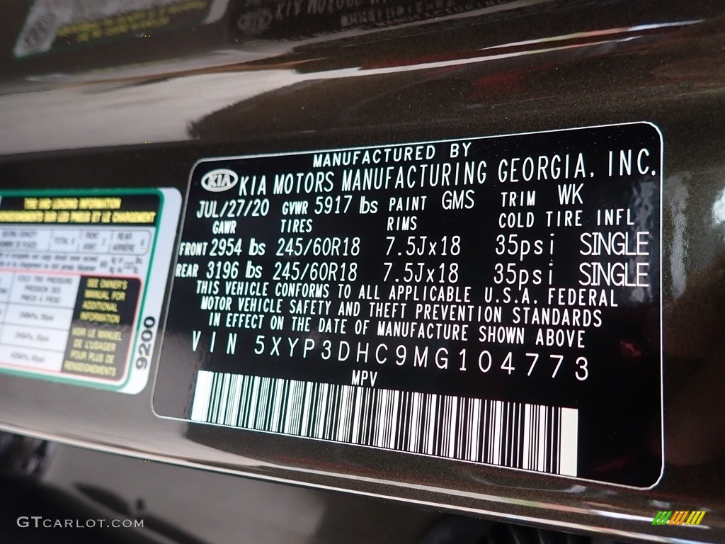 2021 Kia Telluride EX AWD Color Code Photos