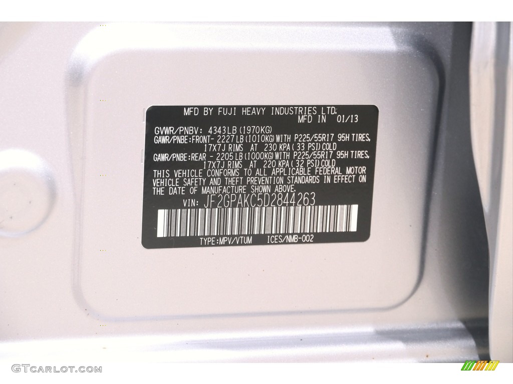 2013 XV Crosstrek 2.0 Limited - Ice Silver Metallic / Black photo #18