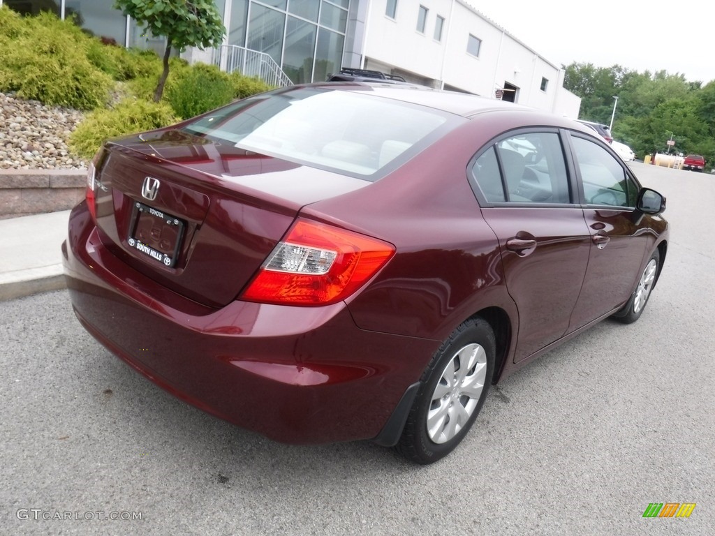 2012 Civic LX Sedan - Crimson Pearl / Gray photo #13