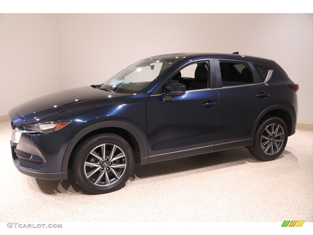 2018 CX-5 Touring AWD - Deep Crystal Blue Mica / Black photo #3