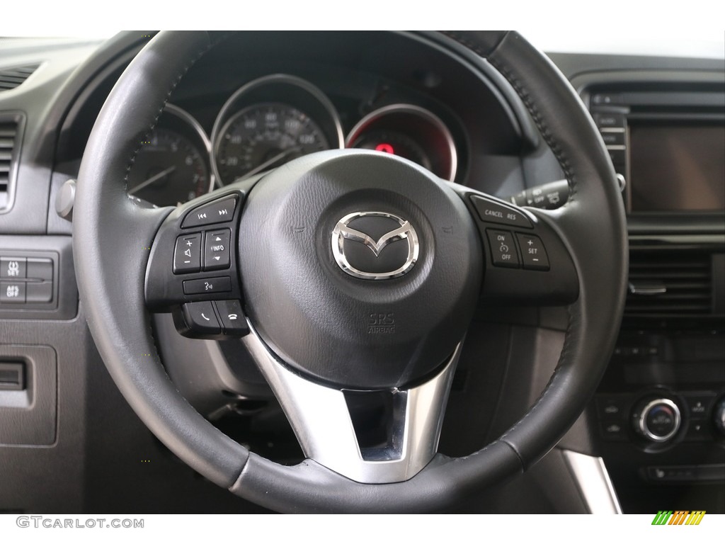 2015 Mazda CX-5 Grand Touring AWD Black Steering Wheel Photo #139411097