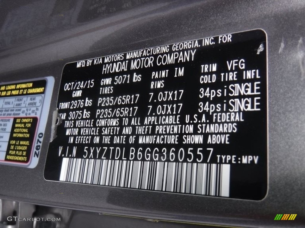 2016 Santa Fe Sport Color Code IM for Mineral Gray Photo #139411700