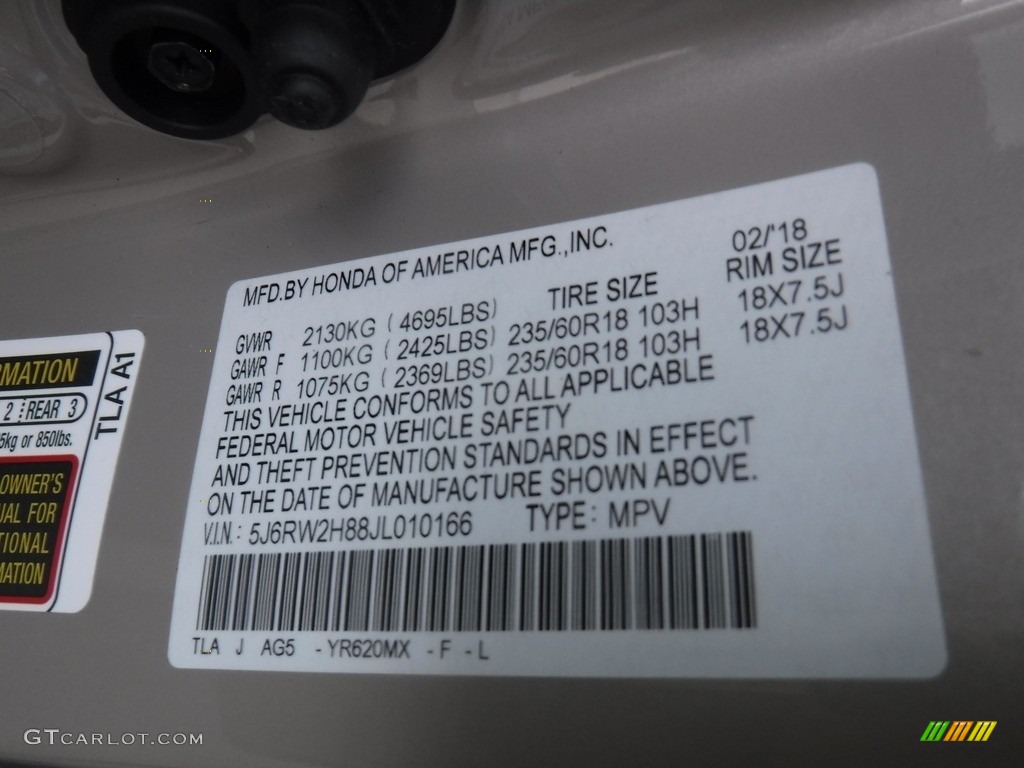 2018 CR-V EX-L AWD - Sandstorm Metallic / Ivory photo #29