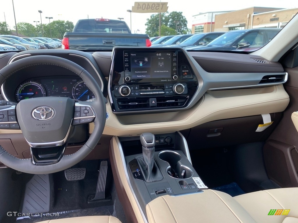 2020 Toyota Highlander Hybrid XLE AWD Harvest Beige Dashboard Photo #139426005