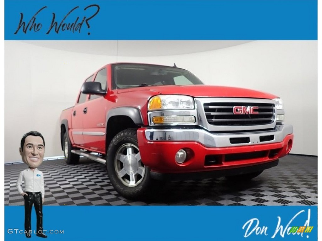 2006 Sierra 1500 SLE Crew Cab 4x4 - Fire Red / Dark Pewter photo #2