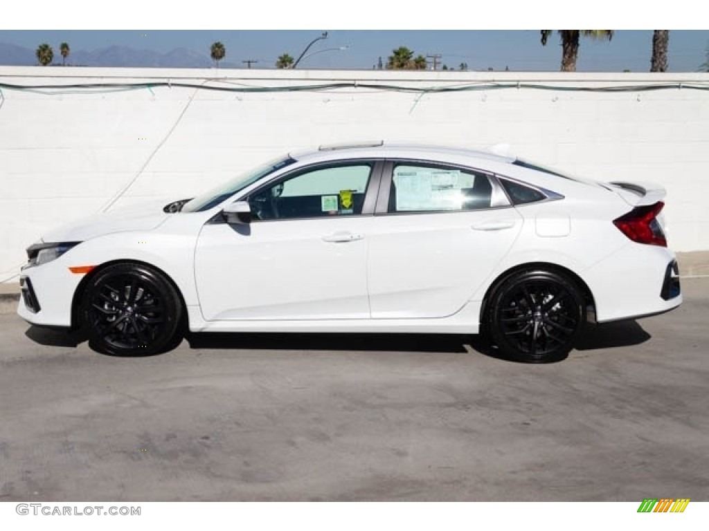 2020 Civic Si Sedan - Platinum White Pearl / Black photo #4