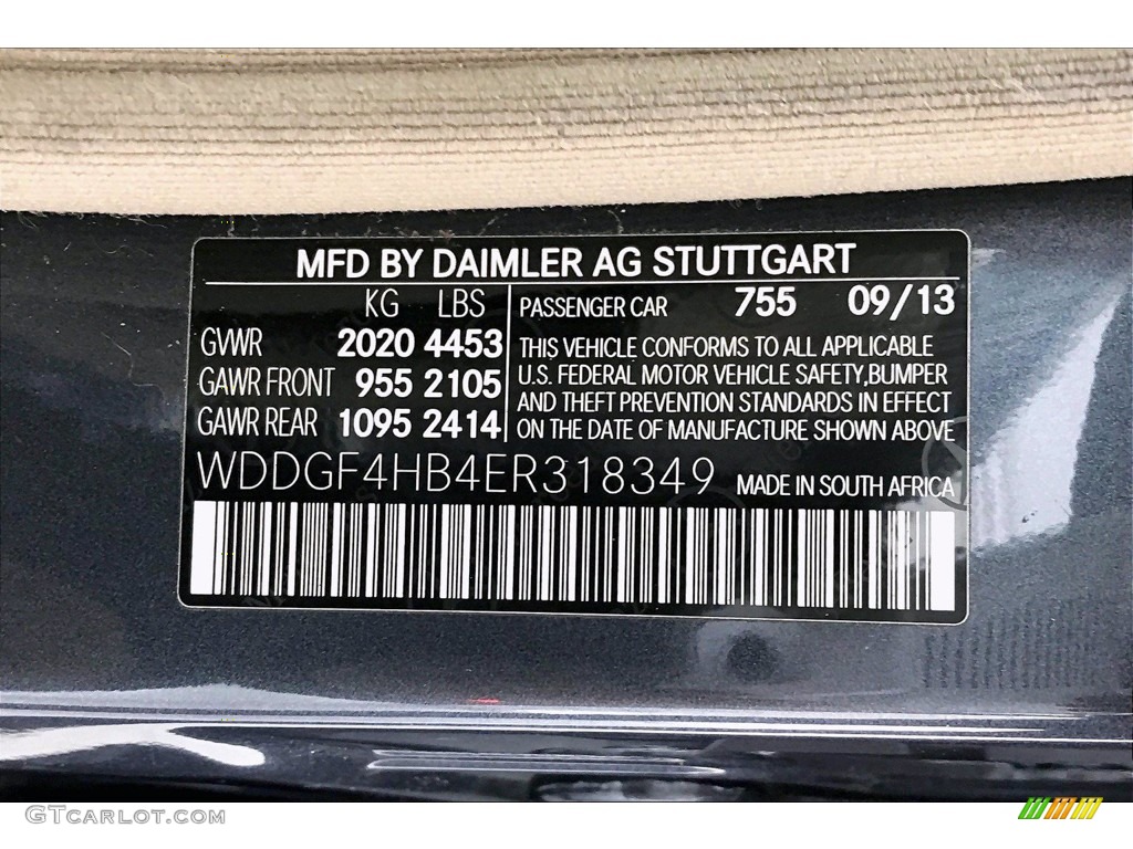 2014 Mercedes-Benz C 250 Luxury Color Code Photos