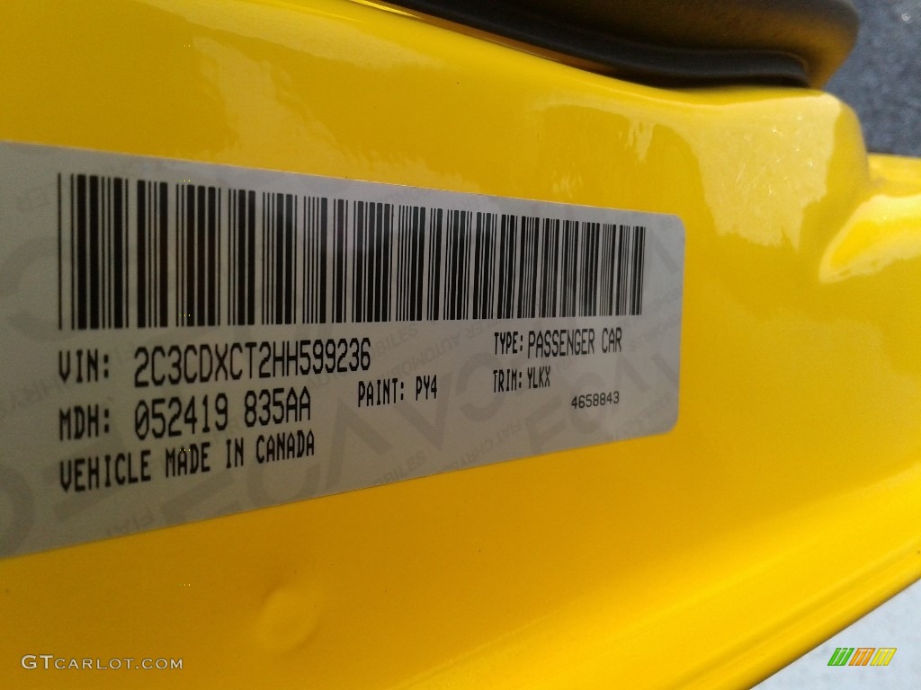 2017 Charger Daytona - Yellow Jacket / Black/Brazen Gold photo #32