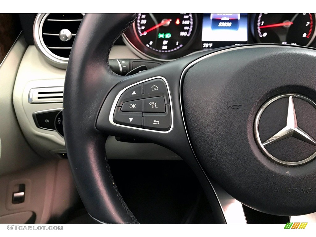 2017 Mercedes-Benz C 300 4Matic Sedan Crystal Grey/Black Steering Wheel Photo #139432506