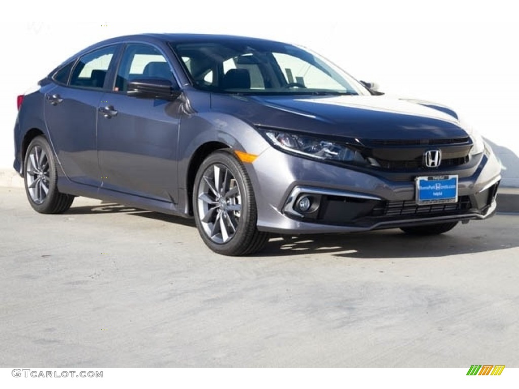 2020 Civic EX Sedan - Modern Steel Metallic / Black photo #1