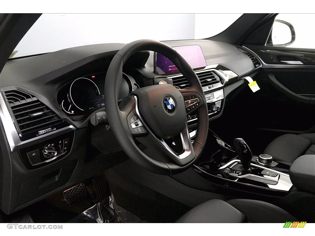 2021 BMW X3 sDrive30i Black Steering Wheel Photo #139435704