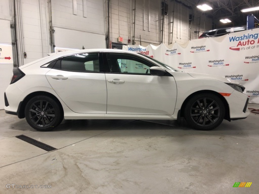 2020 Civic EX Hatchback - Platinum White Pearl / Black photo #4