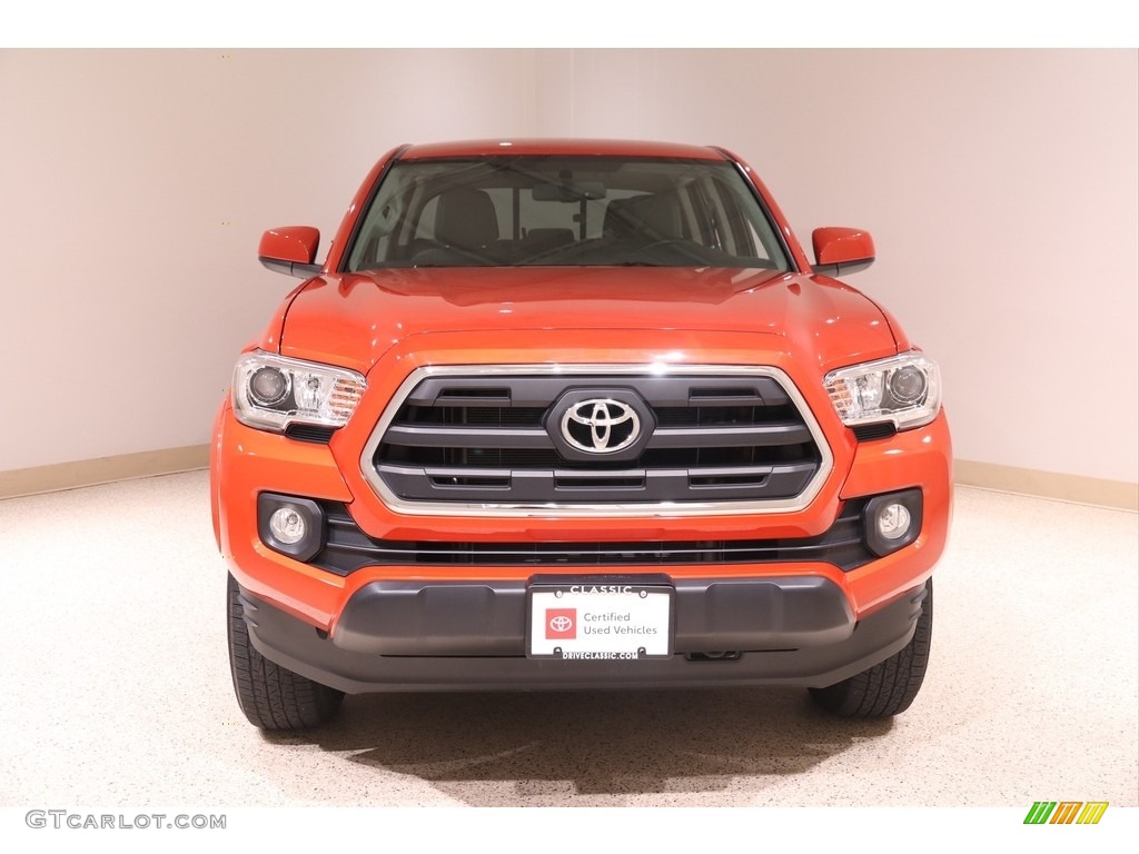 2017 Tacoma SR5 Double Cab 4x4 - Inferno Orange / Cement Gray photo #2