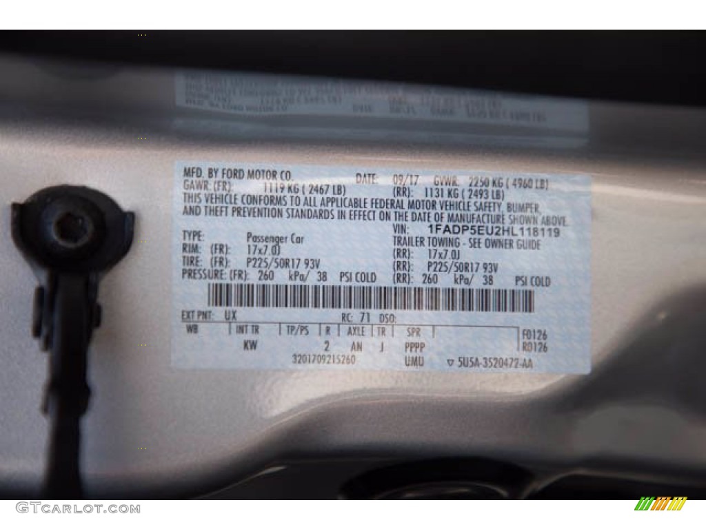 2017 Ford C-Max Energi SE Color Code Photos