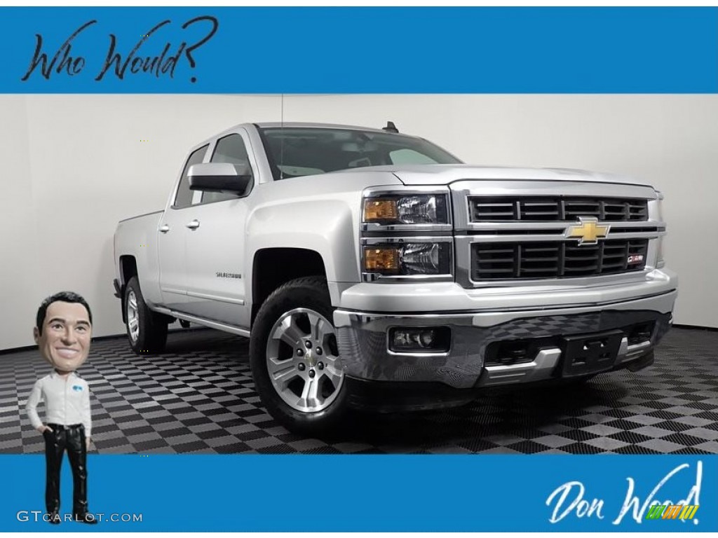 2015 Silverado 1500 LT Double Cab 4x4 - Silver Ice Metallic / Jet Black photo #1