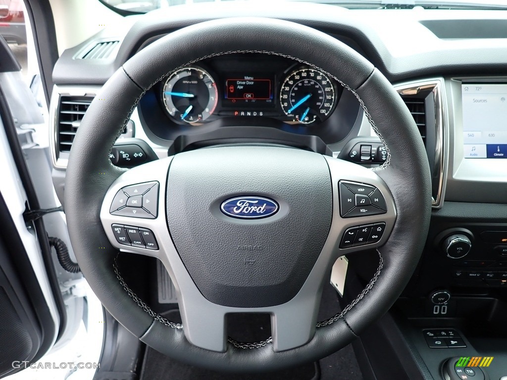 2020 Ford Ranger XLT SuperCrew 4x4 Ebony Steering Wheel Photo #139442231