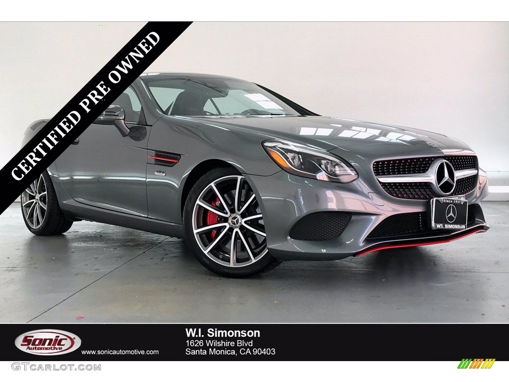 2018 SLC 300 Roadster - Selenite Grey Metallic / Black/Silver Pearl w/Red Piping photo #1