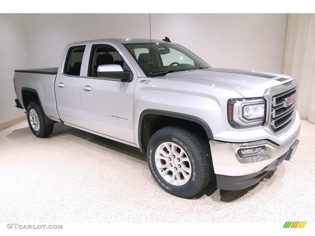 2017 Sierra 1500 SLE Double Cab 4WD - Quicksilver Metallic / Jet Black photo #1