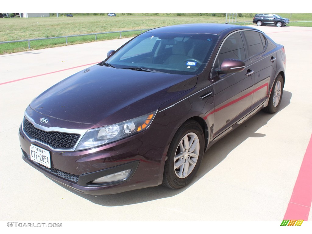 2013 Optima LX - Dark Cherry Pearl Metallic / Beige photo #4