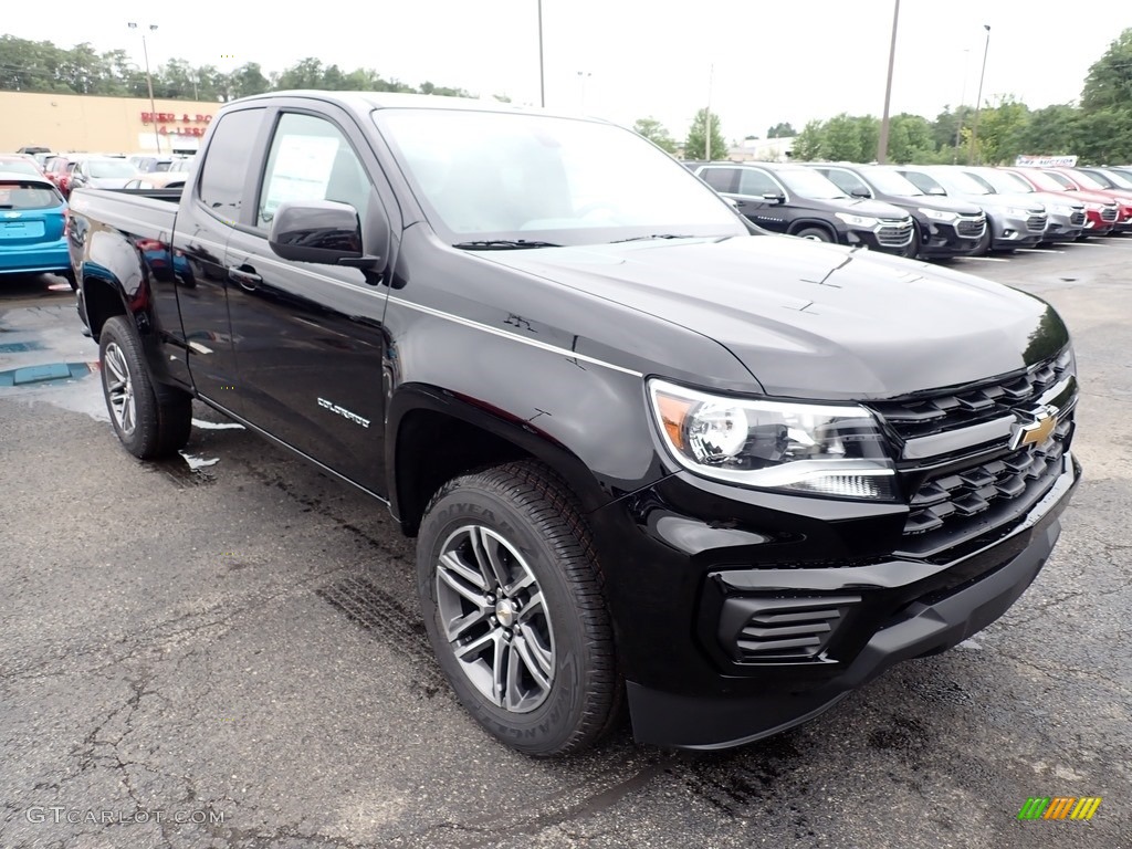 Black 2021 Chevrolet Colorado WT Extended Cab 4x4 Exterior Photo #139450996