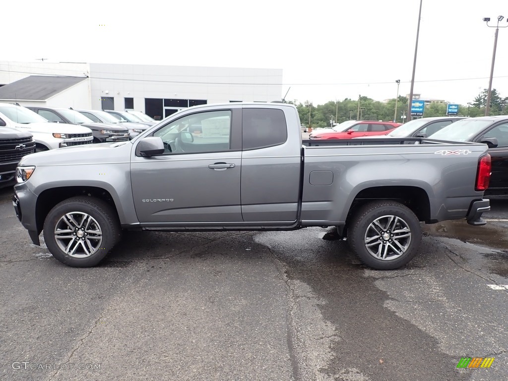 Satin Steel Metallic 2021 Chevrolet Colorado WT Extended Cab 4x4 Exterior Photo #139451203