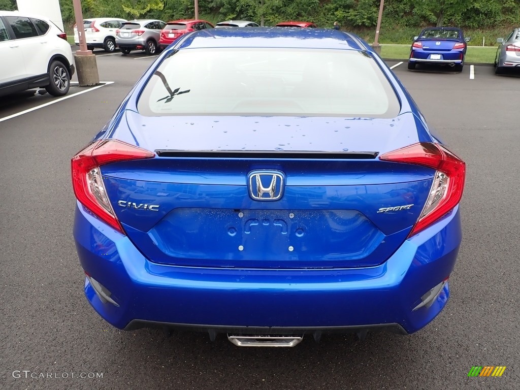 2020 Civic Sport Sedan - Aegean Blue Metallic / Black photo #4