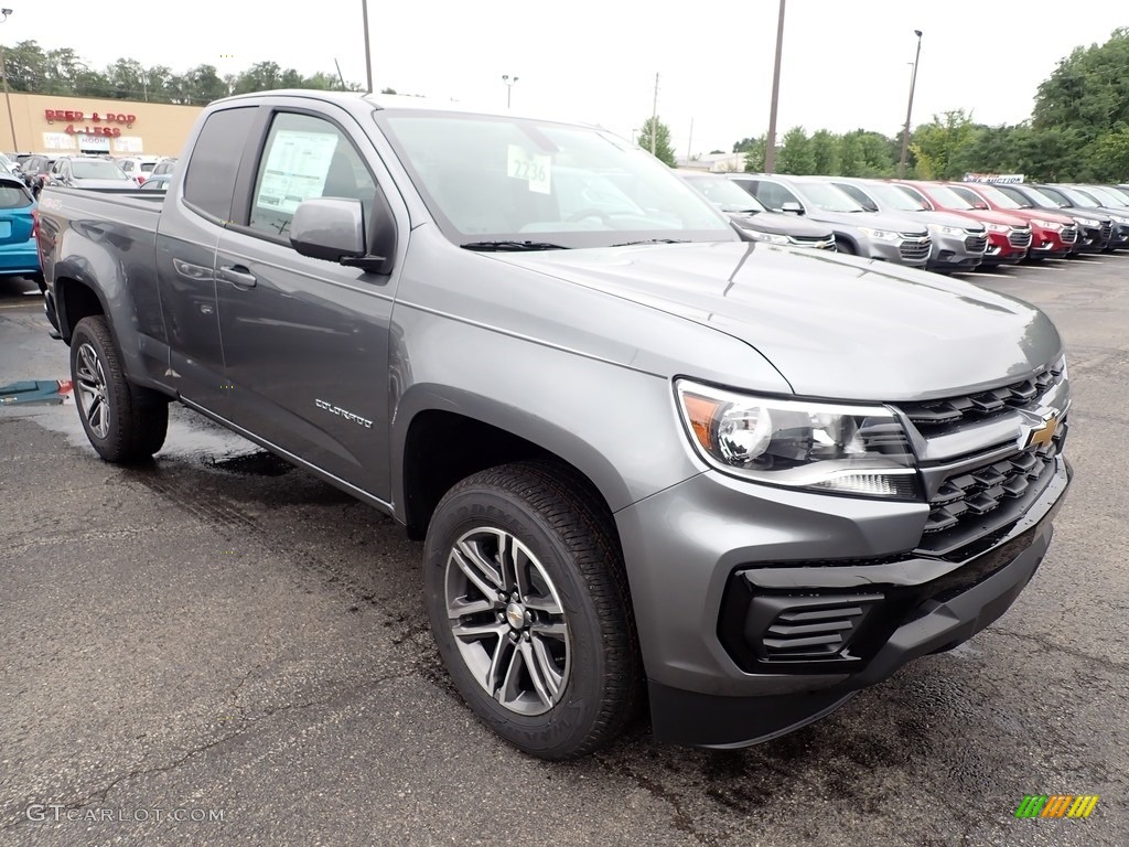 Satin Steel Metallic 2021 Chevrolet Colorado WT Extended Cab 4x4 Exterior Photo #139451284