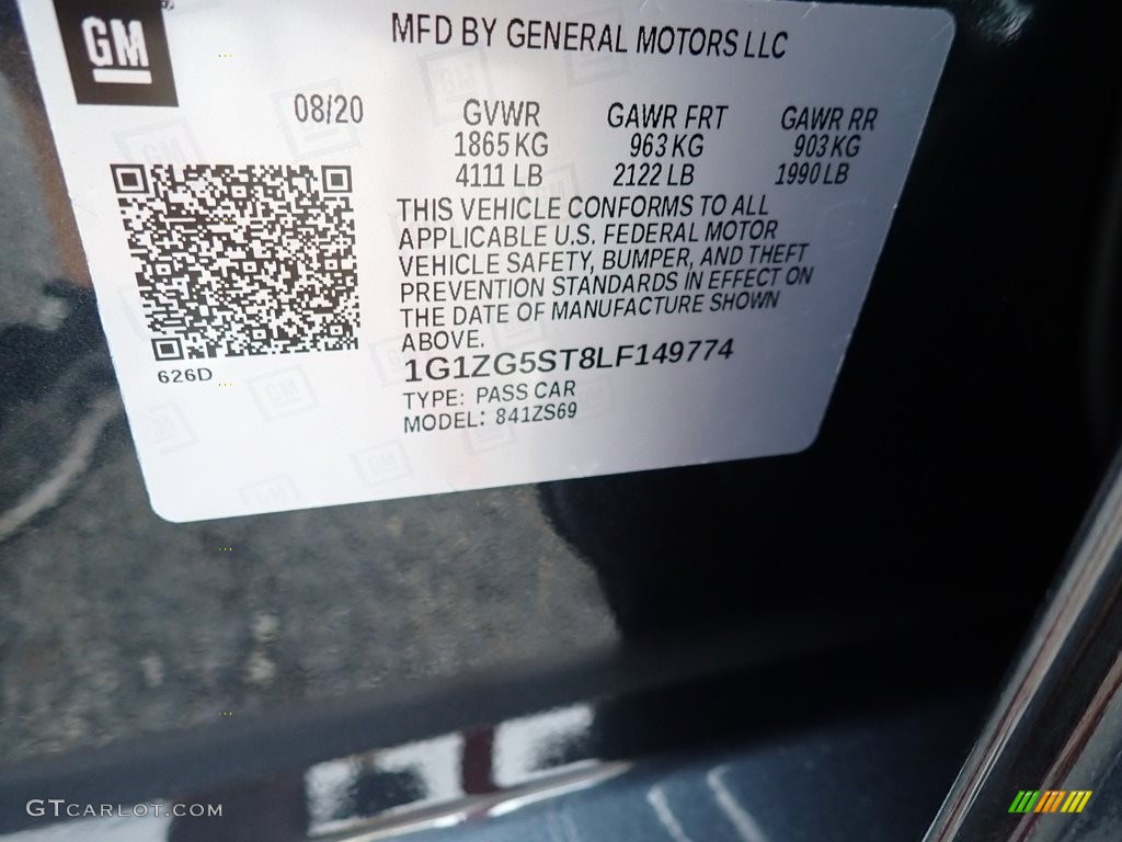 2020 Malibu RS - Shadow Gray Metallic / Jet Black photo #16