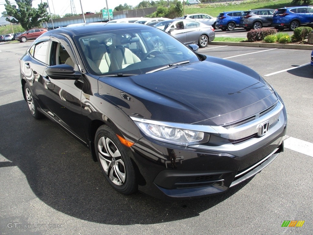 2017 Civic LX Sedan - Burgundy Night Pearl / Ivory photo #3