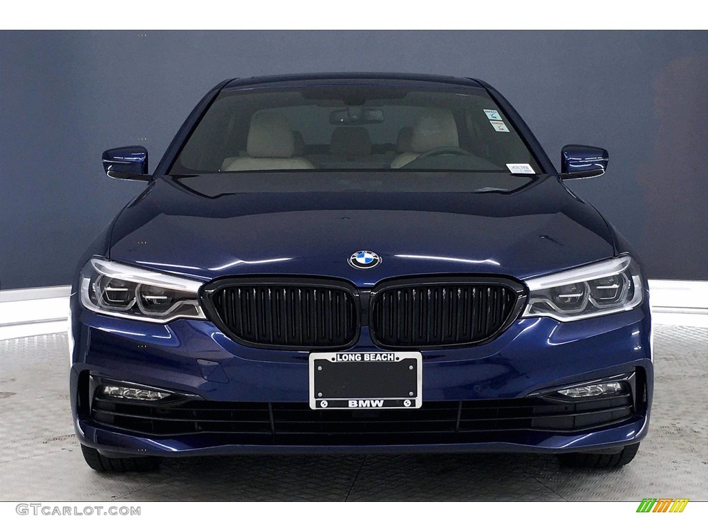 2017 5 Series 540i Sedan - Mediterranean Blue Metallic / Canberra Beige photo #2