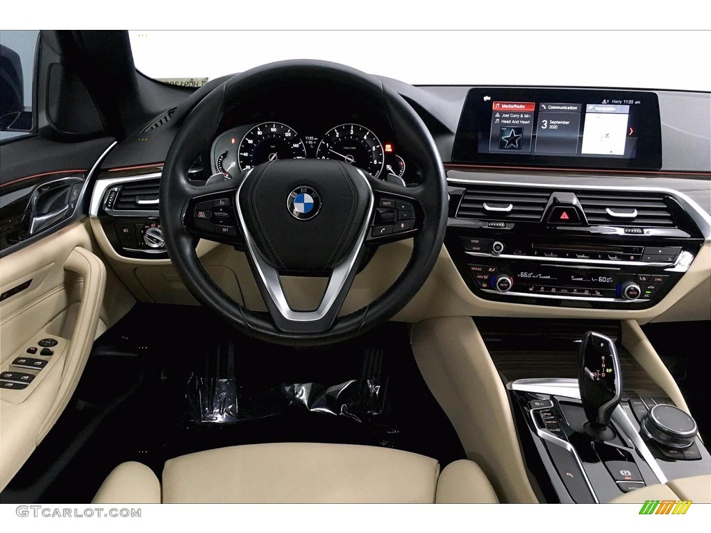2017 5 Series 540i Sedan - Mediterranean Blue Metallic / Canberra Beige photo #4