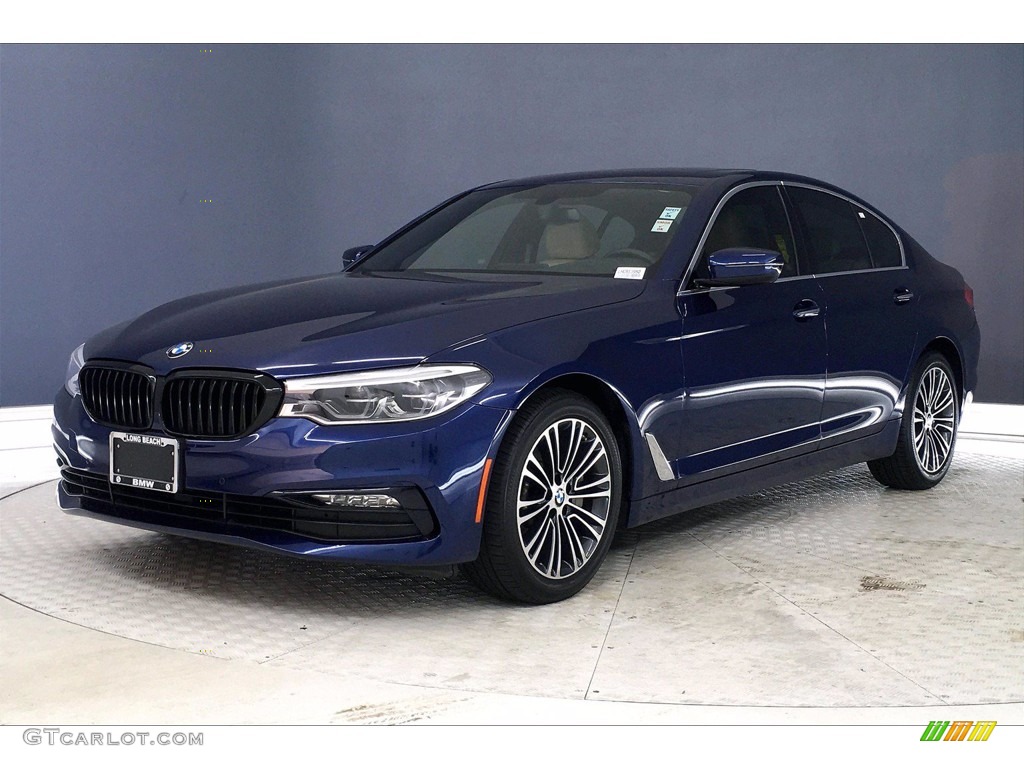 2017 5 Series 540i Sedan - Mediterranean Blue Metallic / Canberra Beige photo #12