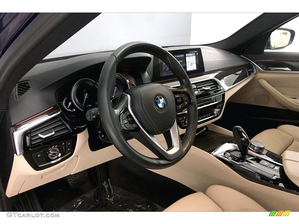 2017 5 Series 540i Sedan - Mediterranean Blue Metallic / Canberra Beige photo #21