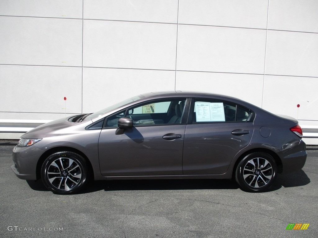2014 Civic EX Sedan - Urban Titanium Metallic / Beige photo #2